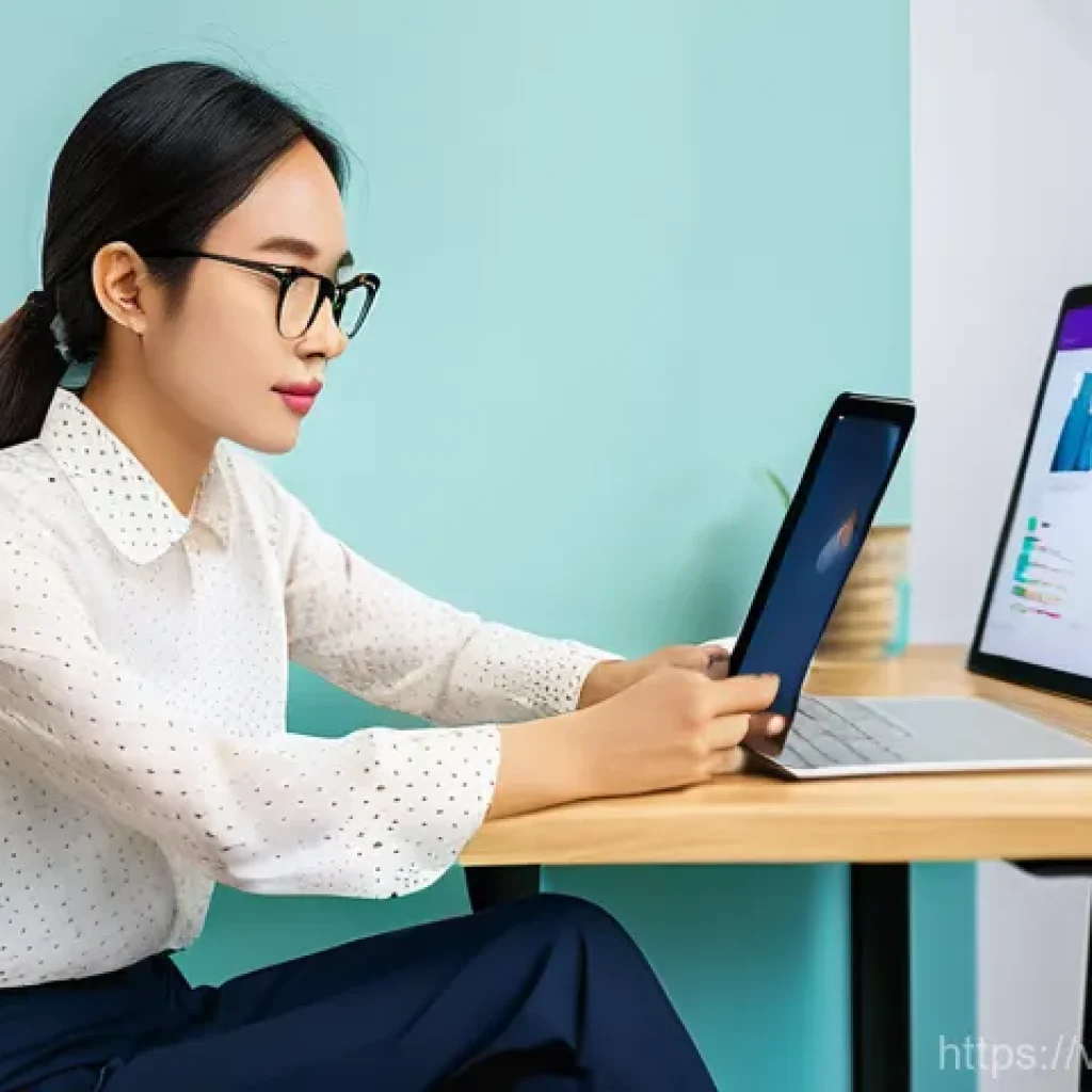 사용자 세그먼트 발굴 및 활용 방안 - A focused young Vietnamese female entrepreneur in her late 20s, wearing smart casual attire like a s...