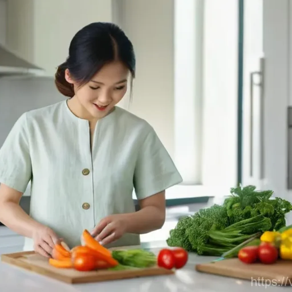 성별에 따른 사용자 세그먼트 분석 - **Prompt: "A serene and modern Vietnamese woman, in her early 30s, stands in a beautifully lit, mini...