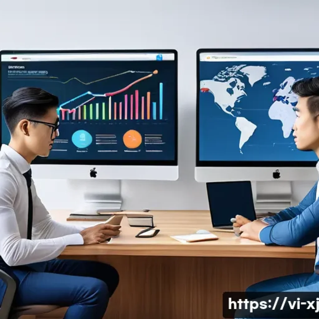 디지털 마케팅에서의 사용자 세그먼트 활용법 - A modern Vietnamese e-commerce office scene showing a diverse team of young professionals analyzing ...