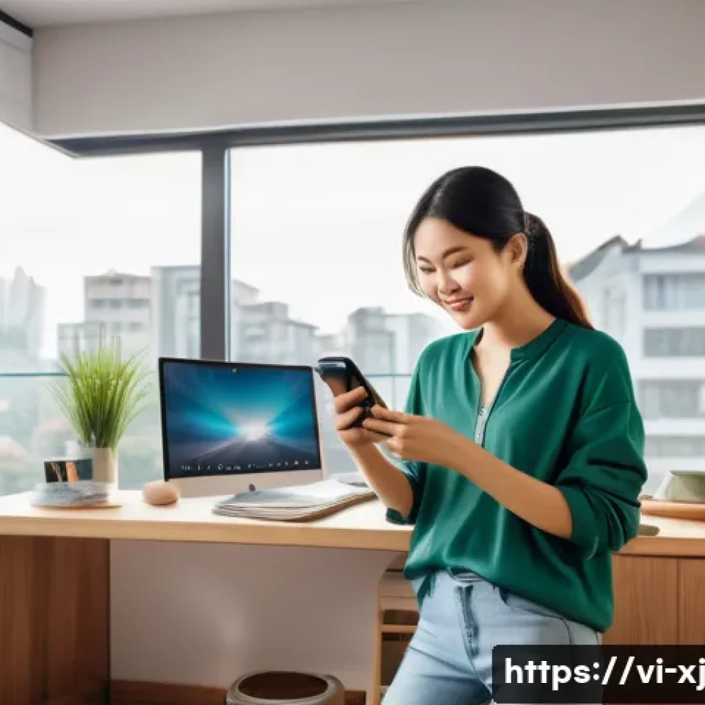 세그먼트별 마케팅 성과 극대화 전략 - A vibrant Vietnamese young adult shopping online with a smartphone, dressed in casual modern clothin...