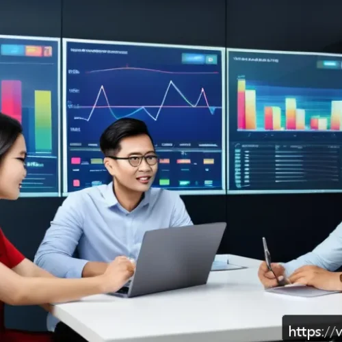 직접적인 피드백을 통한 사용자 세그먼트 발굴 - A modern Vietnamese business meeting room scene where diverse professionals analyze customer feedbac...