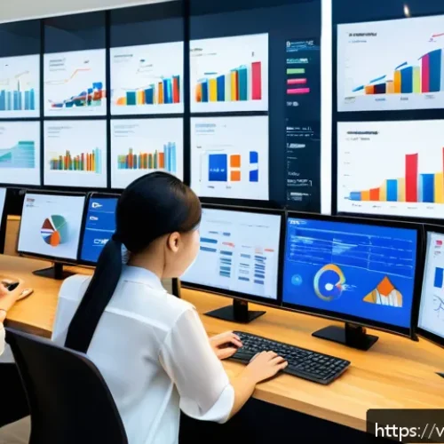 세그먼트 분석에서의 실질적 데이터 활용 - A detailed office scene showing a diverse team of Vietnamese marketing professionals analyzing custo...